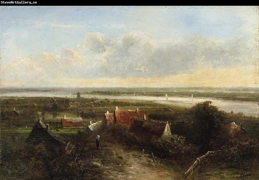 Pieter Janssens A panoramic river landscape